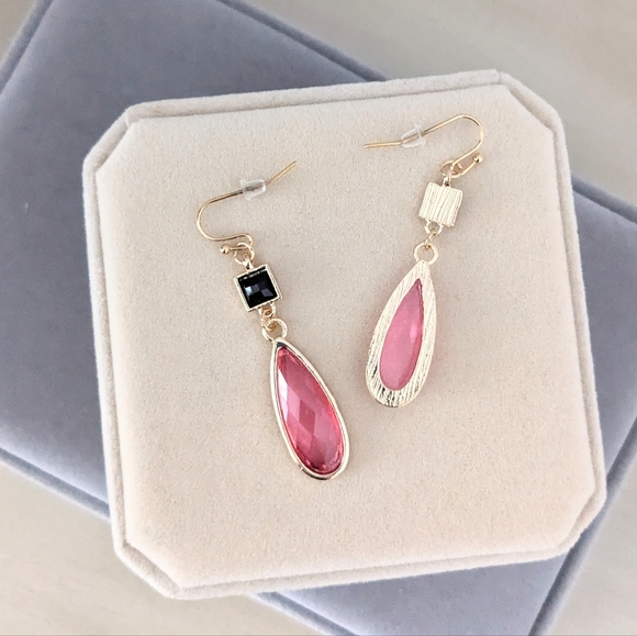 Pink Drop Earrings - Picture 2 of 2